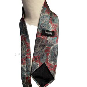 Wembly Mens Tie Plaid Red and Blue